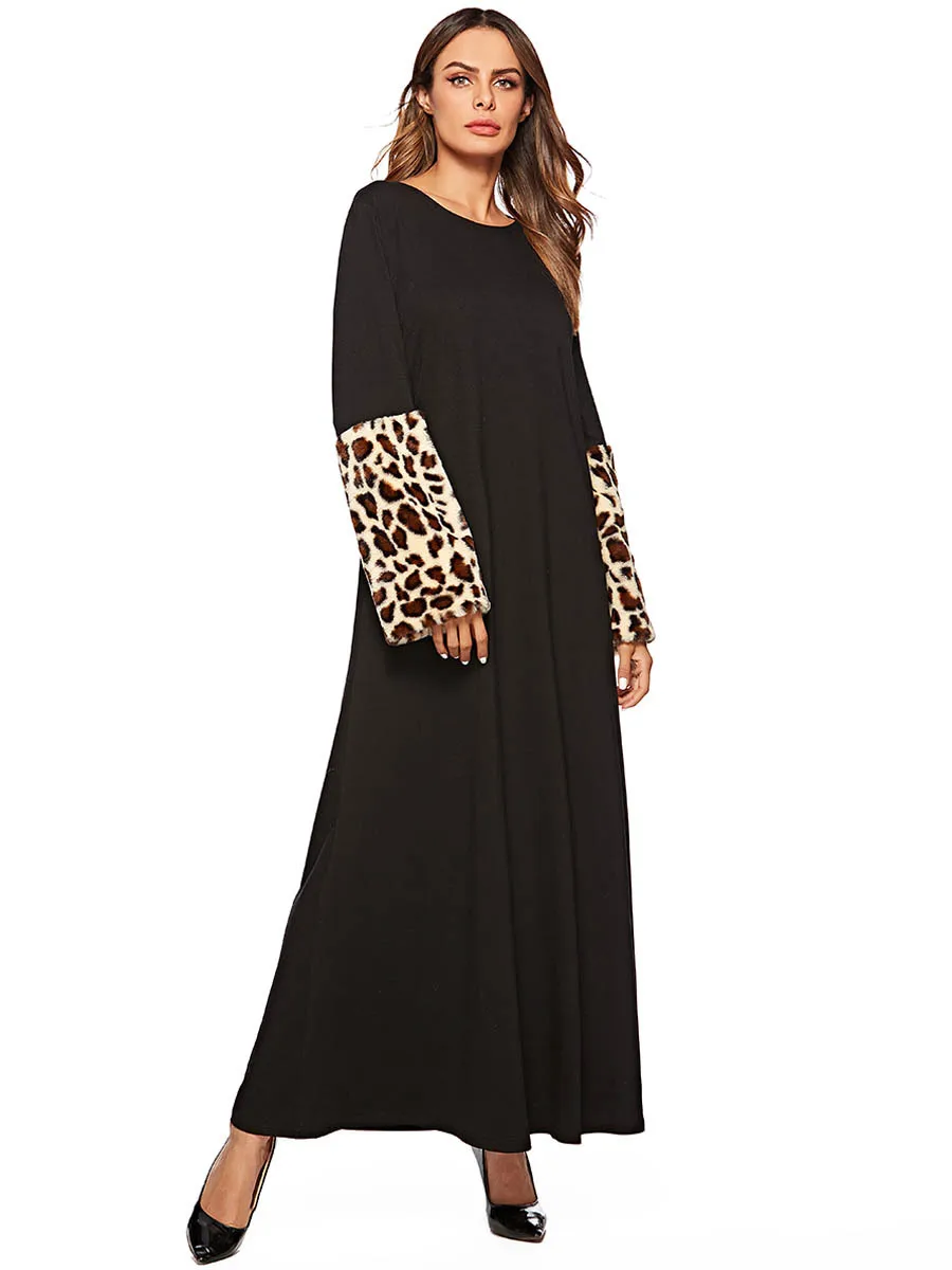 Abaya dubai 2019 Moroccan Kaftan Gown Fashion Simple Muslim black loose Musulman Femme long sleeve dress | Тематическая одежда и