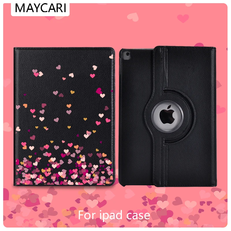 

ipad 7th Generation Case Leather 360° Rotatable Back Case Heart Cover Protective For 2020 iPad Pro 11 12.9 10.5 7.9inch Mini 1 2