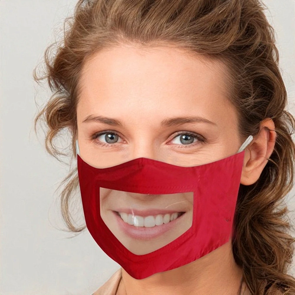 Уличная спортивная маска для лица взрослых унисекс с прозрачным окном видимое