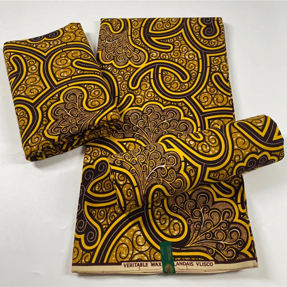 

2022 New Hot Sale African Wax Fabric Cotton Material Nigerian Ankara Block Print Batik Dutch High Quality Sewing Cloth VL-104