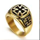 Мужское кольцо из цинкового сплава, золотистое кольцо в стиле ретро