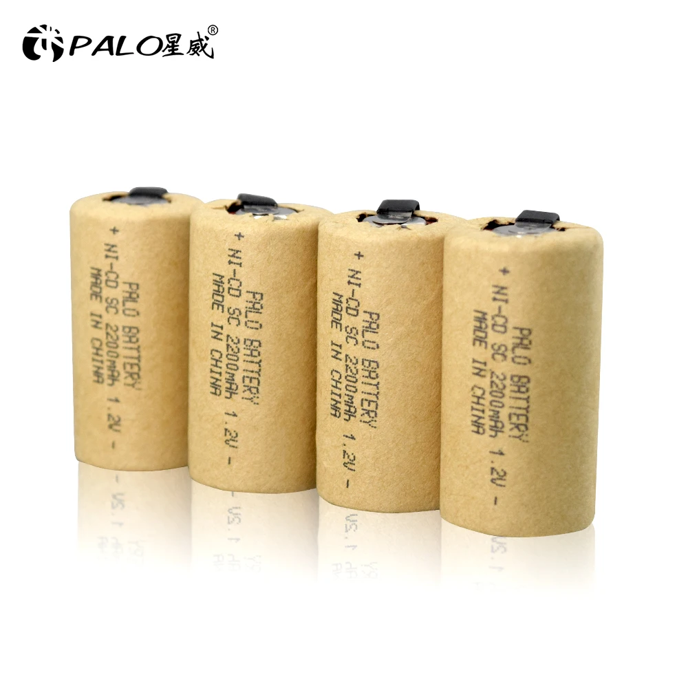 2-12 шт 2200mAh SC 1 2 V аккумуляторная батарея Sub C NI-CD с заварочными вкладками для
