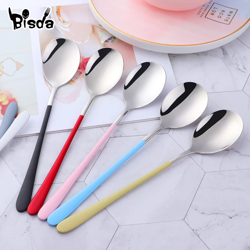 Кухонная утварь с длинной ручкой подходит для чая кофе мороженого|Ложки| |