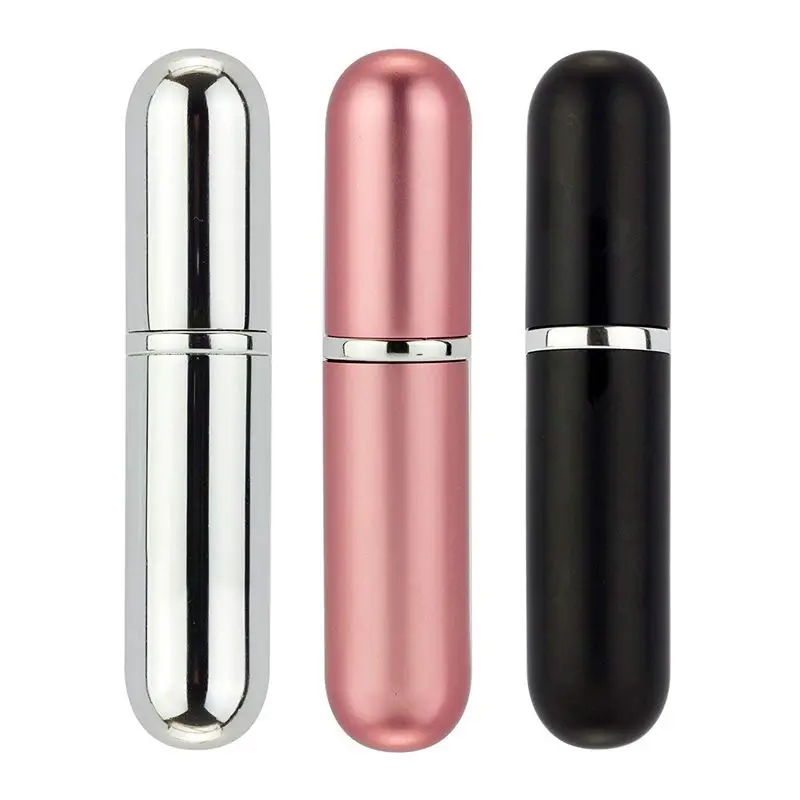 Perfume Atomizer Bottles Refillable Travel Size Set Of 3 Stylish Colours Black Pink and Silver Anti Spill Fun | Красота и здоровье