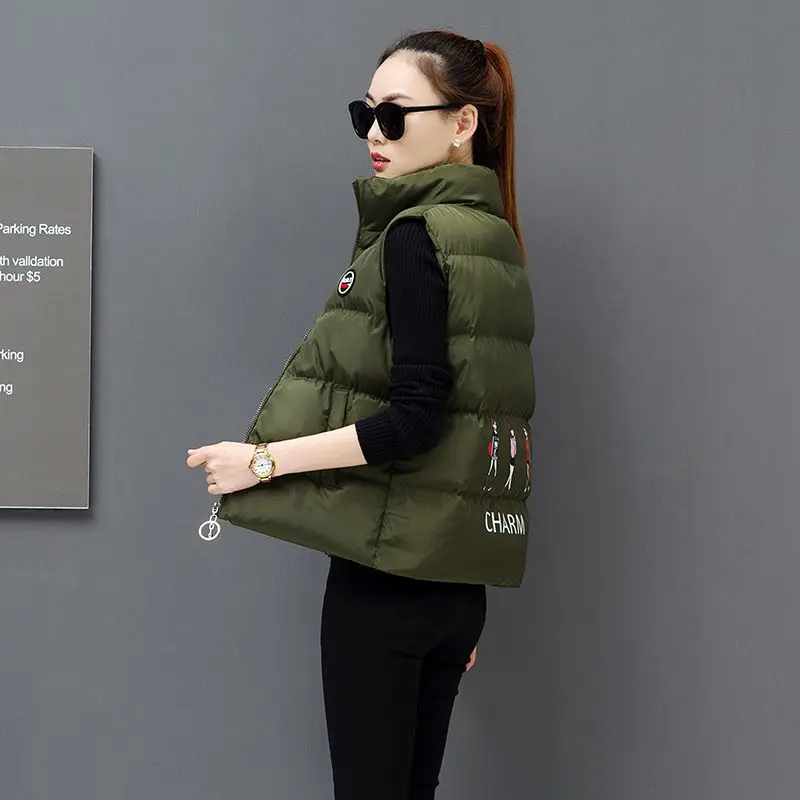 

Fashion cotton waistcoat women's short new autumn and winter large size jacket down cotton jacket Korean Winter Jacket Women's