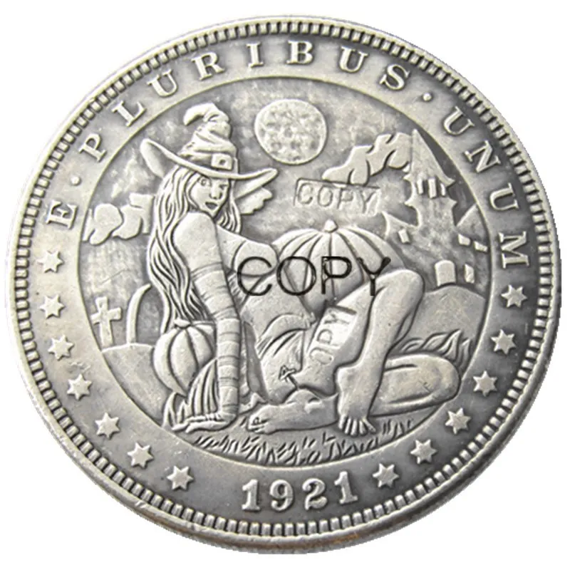 HB(75)US Hobo 1921 Morgan Dollar посеребренные копировальные монеты|Безвалютные монеты| |
