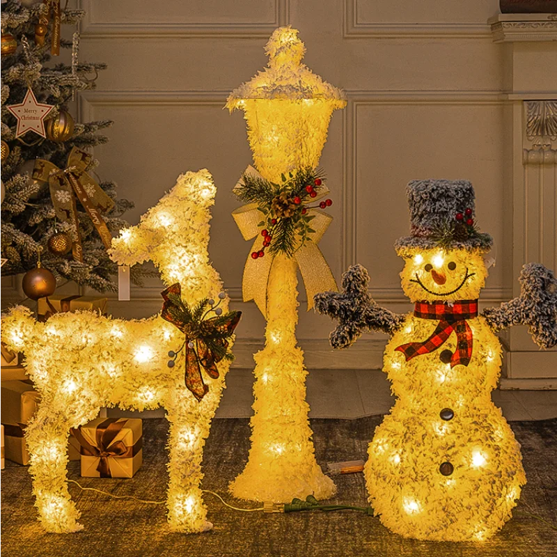 Led Lights Greeting Snowman For Christmas Yard Decor Light Hotel Shop Window Shopping Mall Craft Supplies Christmas