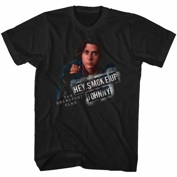 

Breakfast Club Mens Short Sleeve T-Shirt Black Smoke Up Crewneck Graphic Tee