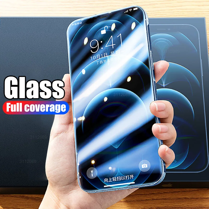 4 шт. закаленное стекло для iPhone 11 12 Pro Max XS XR 7 8 6s Plus SE защита экрана на Mini защитное |