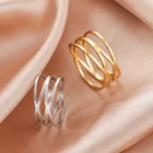 Женское кольцо с двойным крестом COOLTIME, кольцо из нержавеющей стали золотого цвета с геометрическим рисунком, подарок на день рождения и свадьбу, 2022