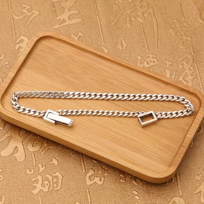 

925 Sterling Silver Women Men Smooth Christmas Chain Bracelet Bangle Jewelry Couple Bracelet