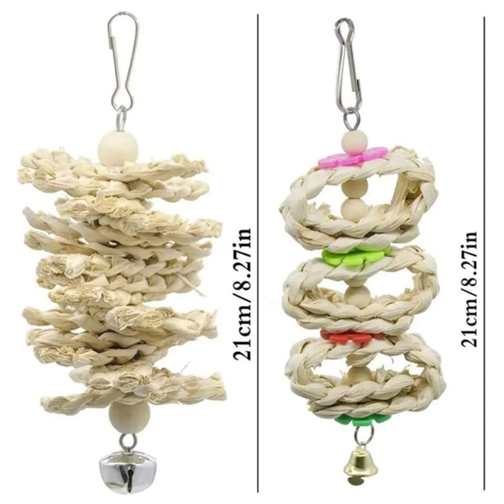 

7pcs Parrot Toy Swing Chewing Toys Suit Macaw Natural Wooden Birdcage Toys For Parrots Conures Finches Bird