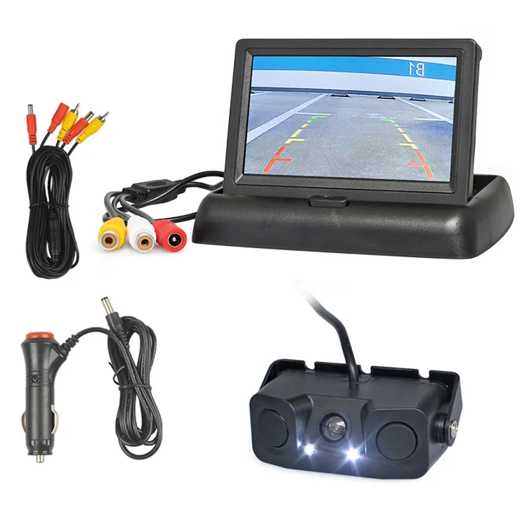 DIYKIT, беспроводная 4," Автомобильная камера заднего вида, комплект, резервный автомобильный монитор, парковочный радар, датчик, 2 в 1, автомобильная камера, парковочная система - Название цвета: easy connect
