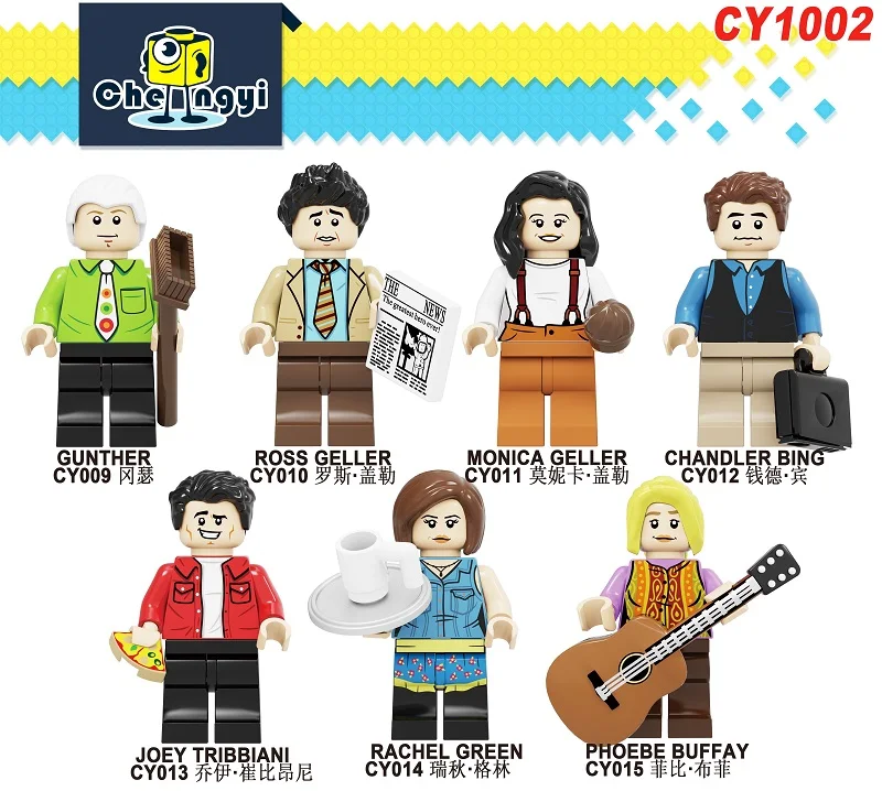 CY1002 Without Box KF6102 KF6094 KF6100 KF8016 CY1001 Набор строительных блоков Mortal Kombat Ross Geller Honda Gunther фигурки Кирпичи игрушки для детей - Цвет: CY1002 Without Box