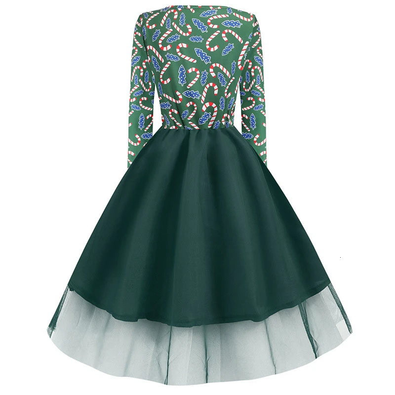 2019 осень зима Рождественские свитера с длинными рукавами и платье принтом