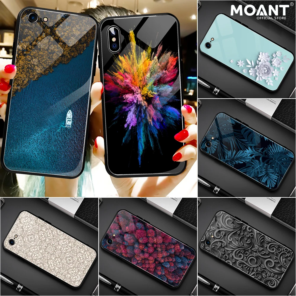 Чехол для телефона из закаленного стекла защитный чехол iphone 12mini 8 X XR XSMAX 7 Plus 6 Capa XS