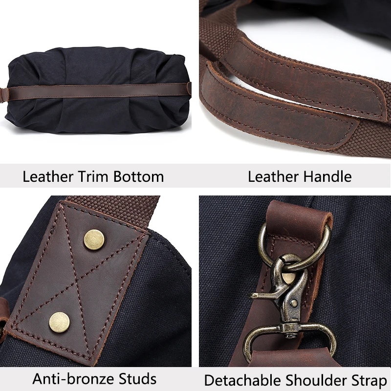 Холщовая сумка хобо VASCHY для женщин винтажная большая кожаная холщовая сумочка