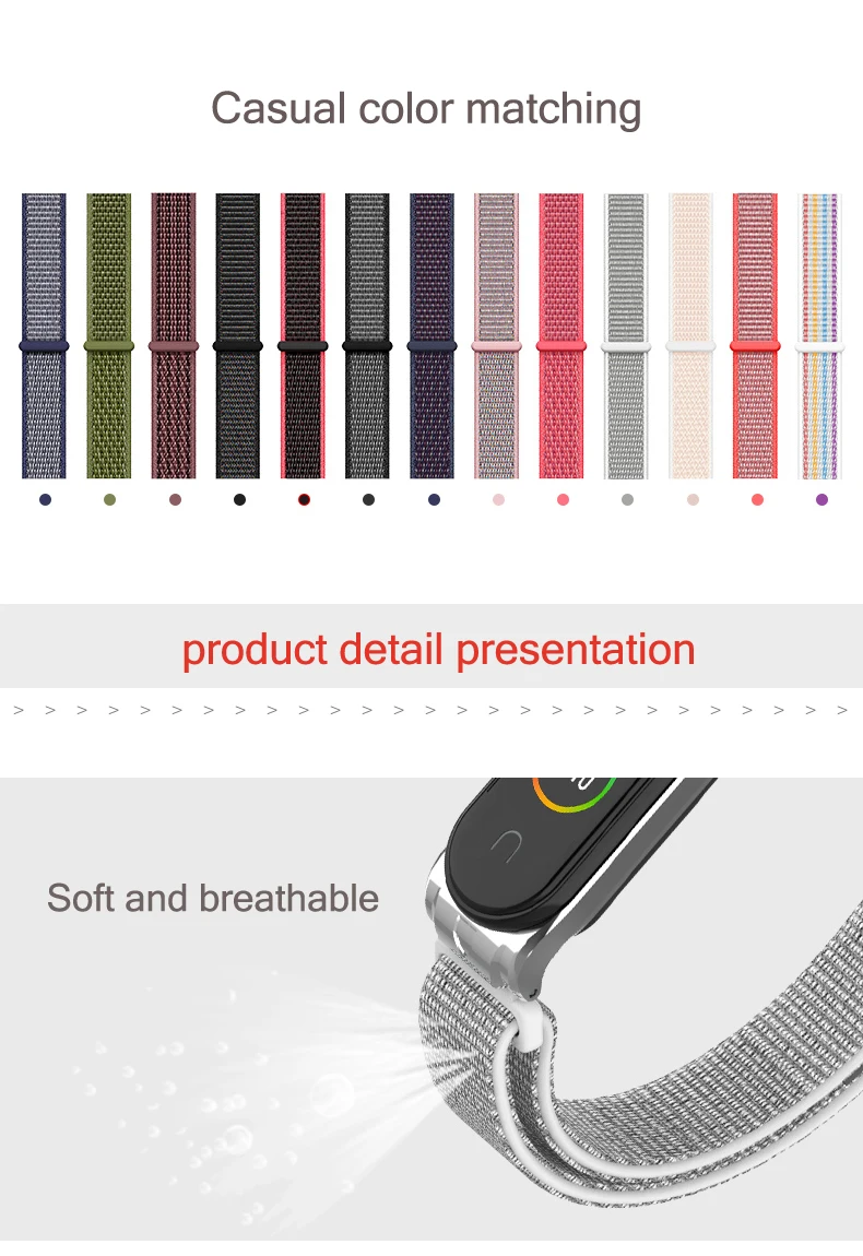 Нейлоновый браслет-петля для Xiaomi mi, ремешок 4/3, mi Band 4, аксессуары для Xiaomi mi, ремешок 3, сменный ремешок