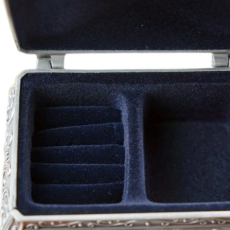 Винтажная шкатулка для драгоценностей прямоугольная коробка металлическая