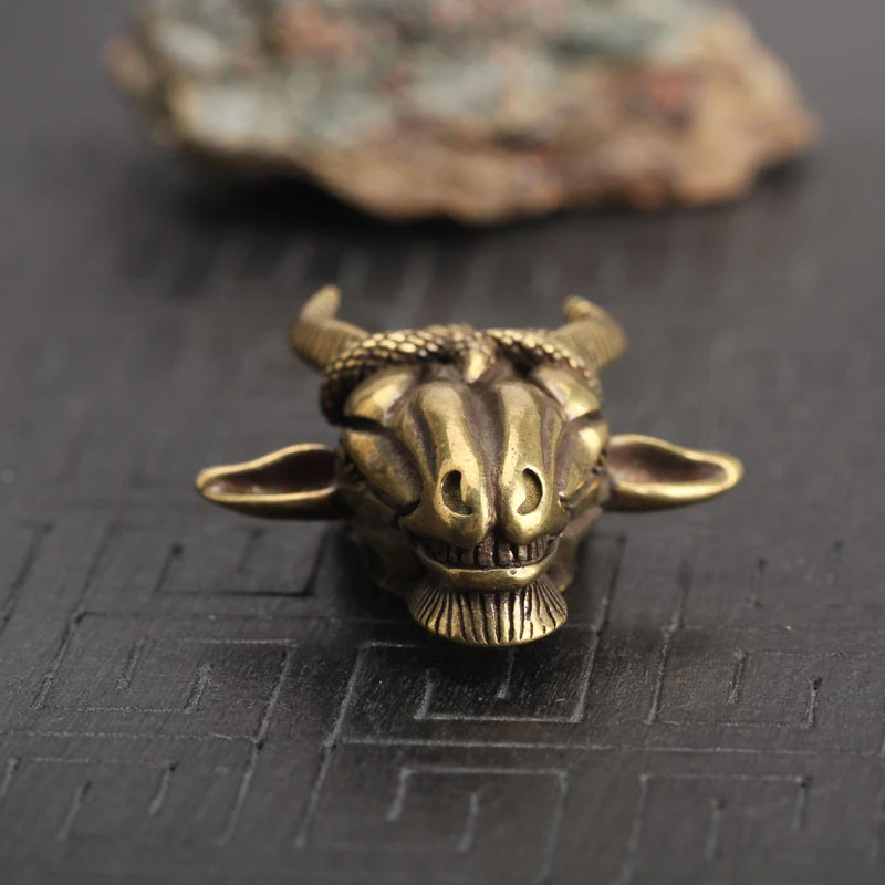 Медная змея голова Овцы брелоки подвески винтажные латунные подвесные