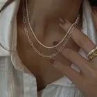 Ожерелье до ключиц с геометрическим рисунком, модный браслет в минималистском стиле, серебристое эстетическое ювелирное изделие S925 для женщин, свадебные подарки на день рождения