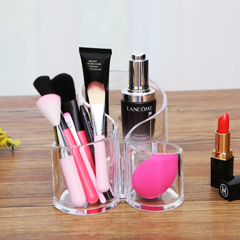 Transparent Plastic Cosmetic Storage Box Make Up Tools Accessories Makeup Brush Lipstick Desktop Racks Holder Rack |