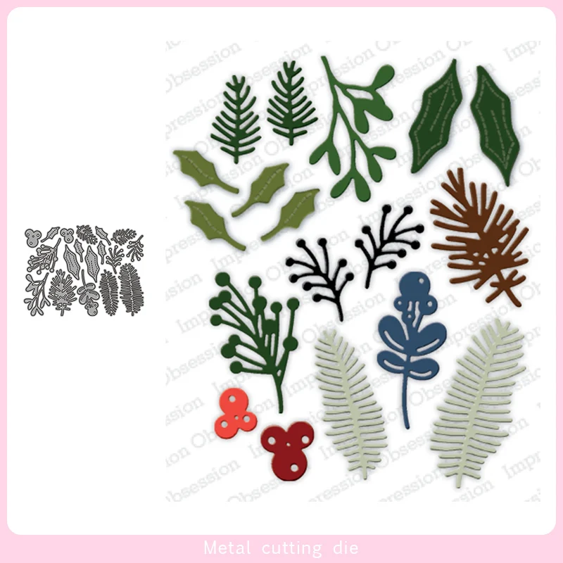 Рождественская серия листочков для резки металла DIY Скрапбукинг Фотоальбом