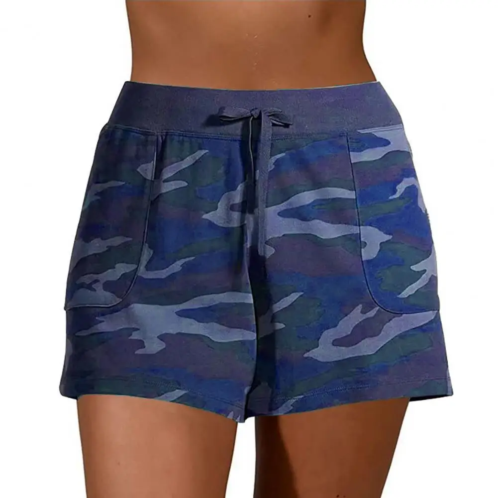 

Fashion Women Shorts High Waist Quick Drying Camouflage Drawstring Loose Shorts Pants for Sports