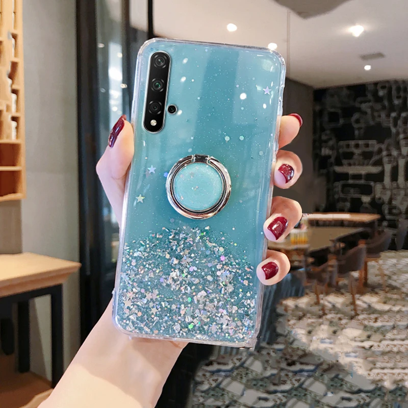 Auroras для huawei Nova 5T Блестящий блестящий чехол с блестками для Nova 5T прозрачный мягкий чехол со звездным небом полный Чехол со звездами и Луной