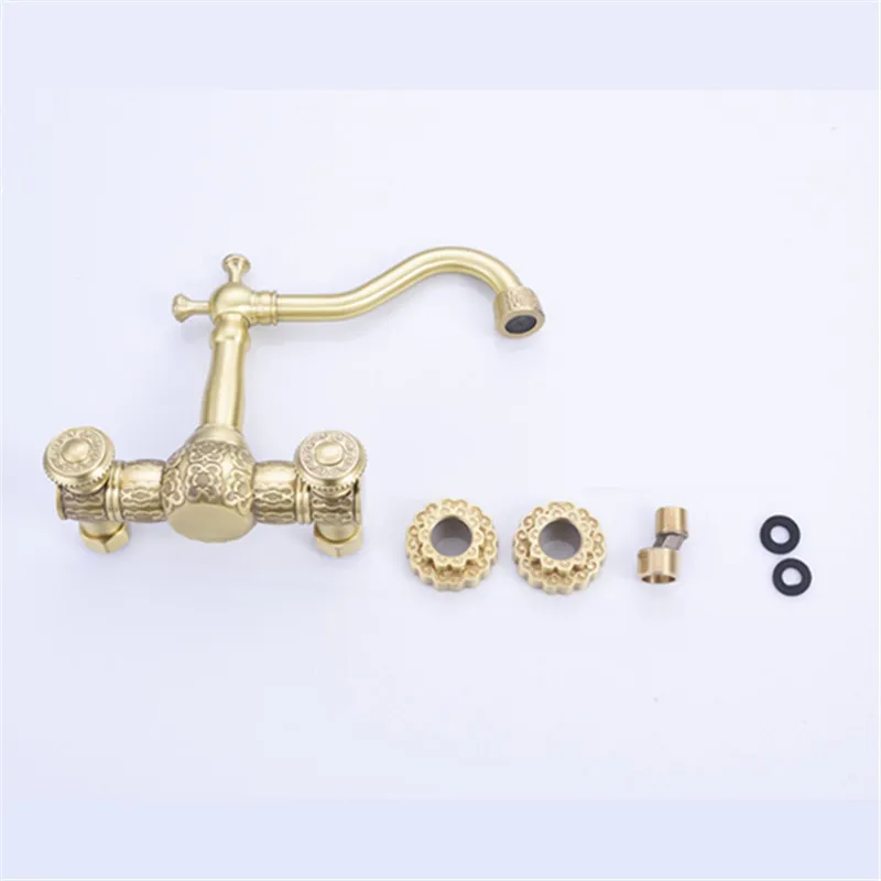 Смесители для кухни LIUYUE кран из черной/золотой латуни с двойным узором вращение