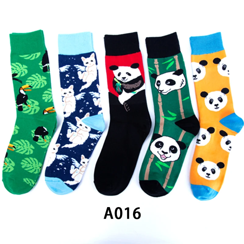 Забавные женские носки 5 пары/компл. разные стили хлопковые мужские с