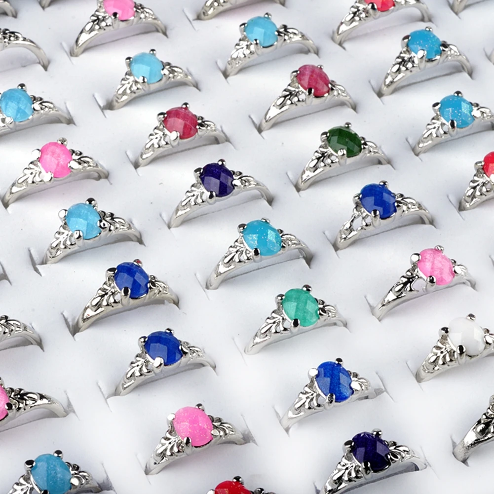 

Wholesale Mixed Lot 5pcs Color Women Crystal Rhinestone Silver Color Rings Jewelry