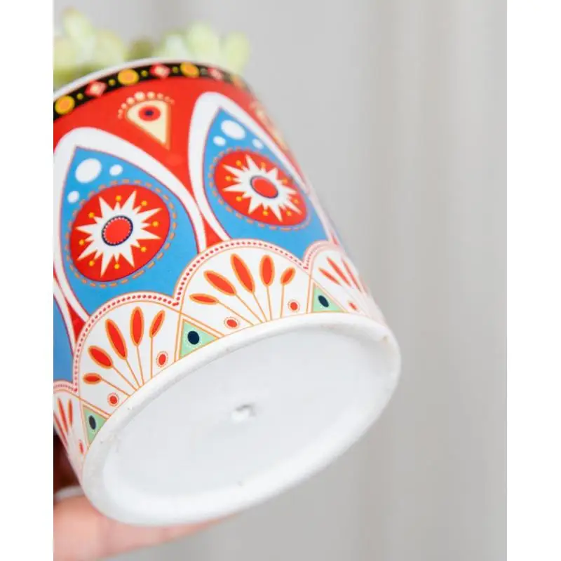 

4pc/Set Nordic Style Flower Pot With Hole Tray Ceramic Flower Pots Simple Plants Potted Flower Pots Succulent Green Plants