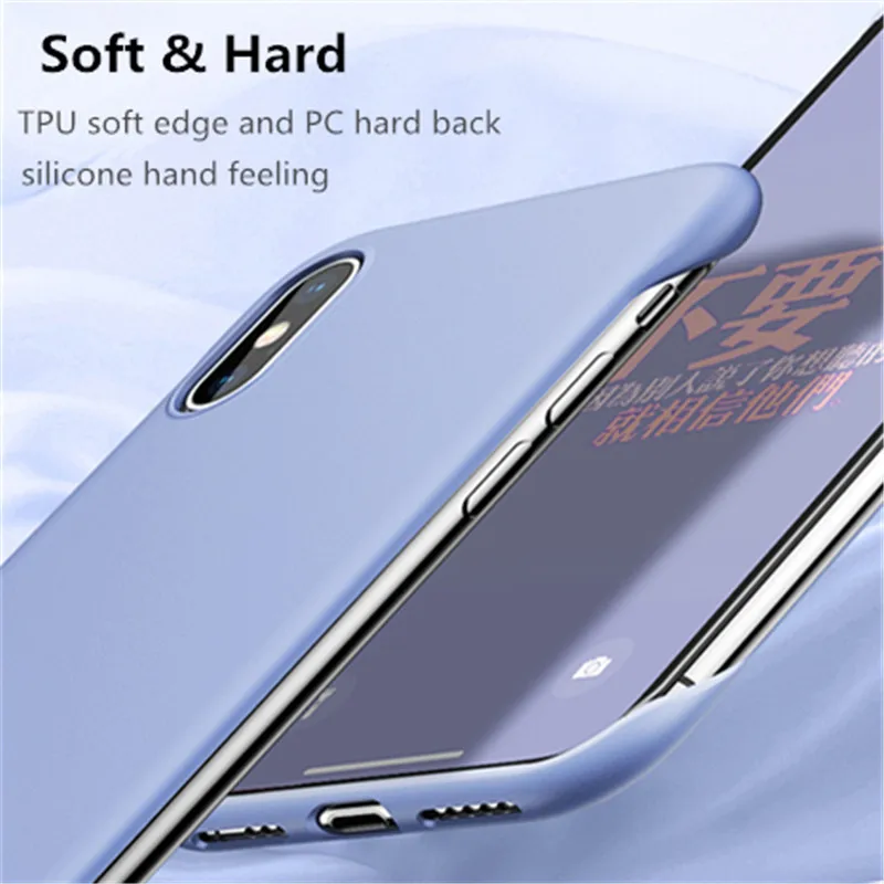 Hyxindy Бескаркасный чехол для iPhone X 7 6 6S 8 Plus жидкий силиконовый PC задняя крышка XS Max XR