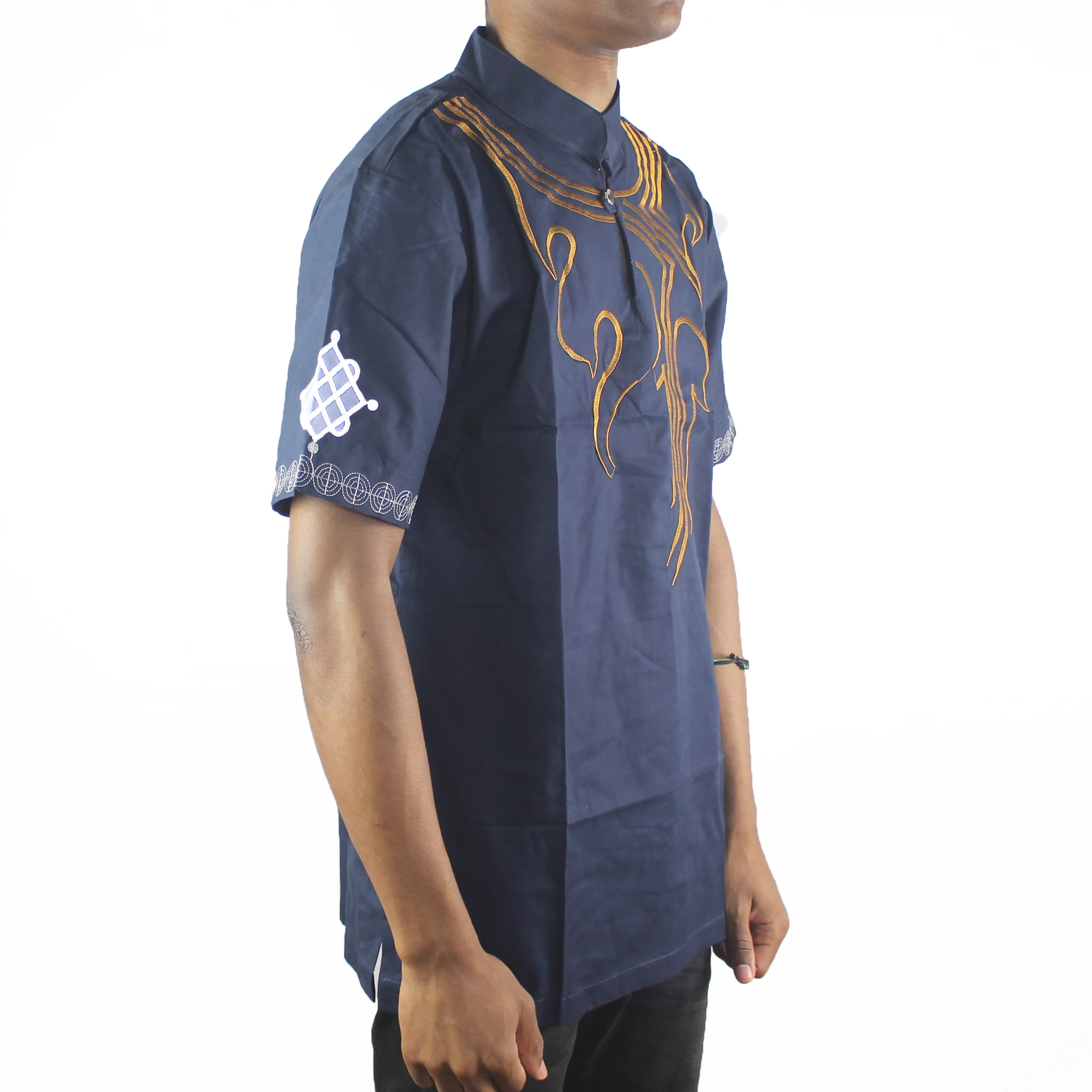 Мусульманская футболка с абстрактной вышивкой мужские этнические топы