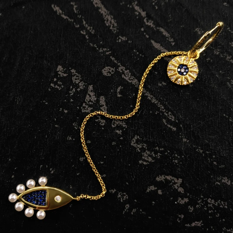 hot 925 silver earring for women tropical ocean holiday small fish peal zircon drop earrings luxury brand monaco jewelry free global shipping