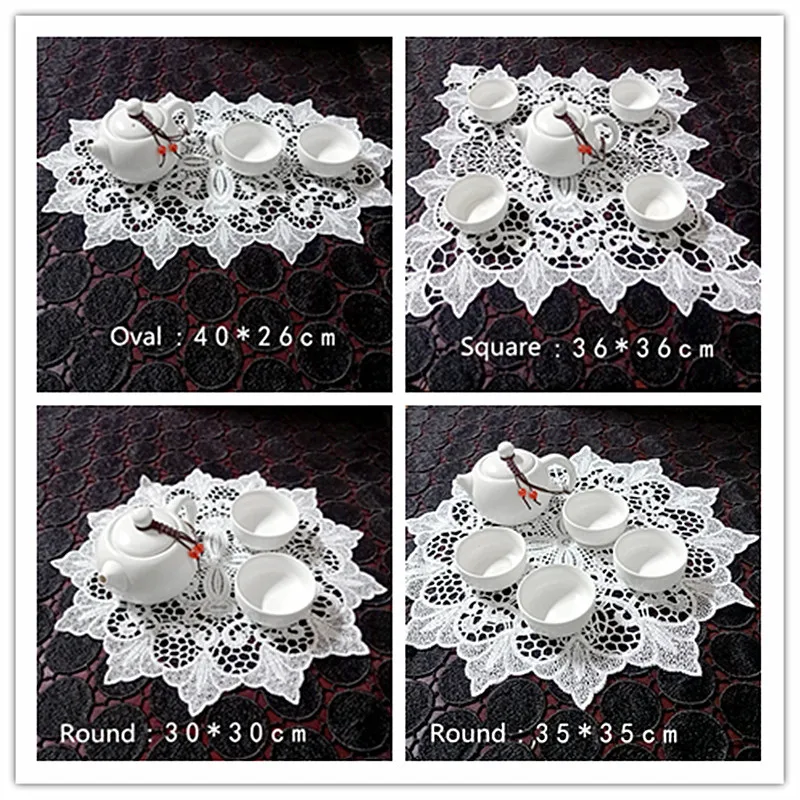 

European Embroidered Round Coaster Oval Placemat Square Table Mat Furniture Electrical Cover Cloth Wedding Party Banquet Decor