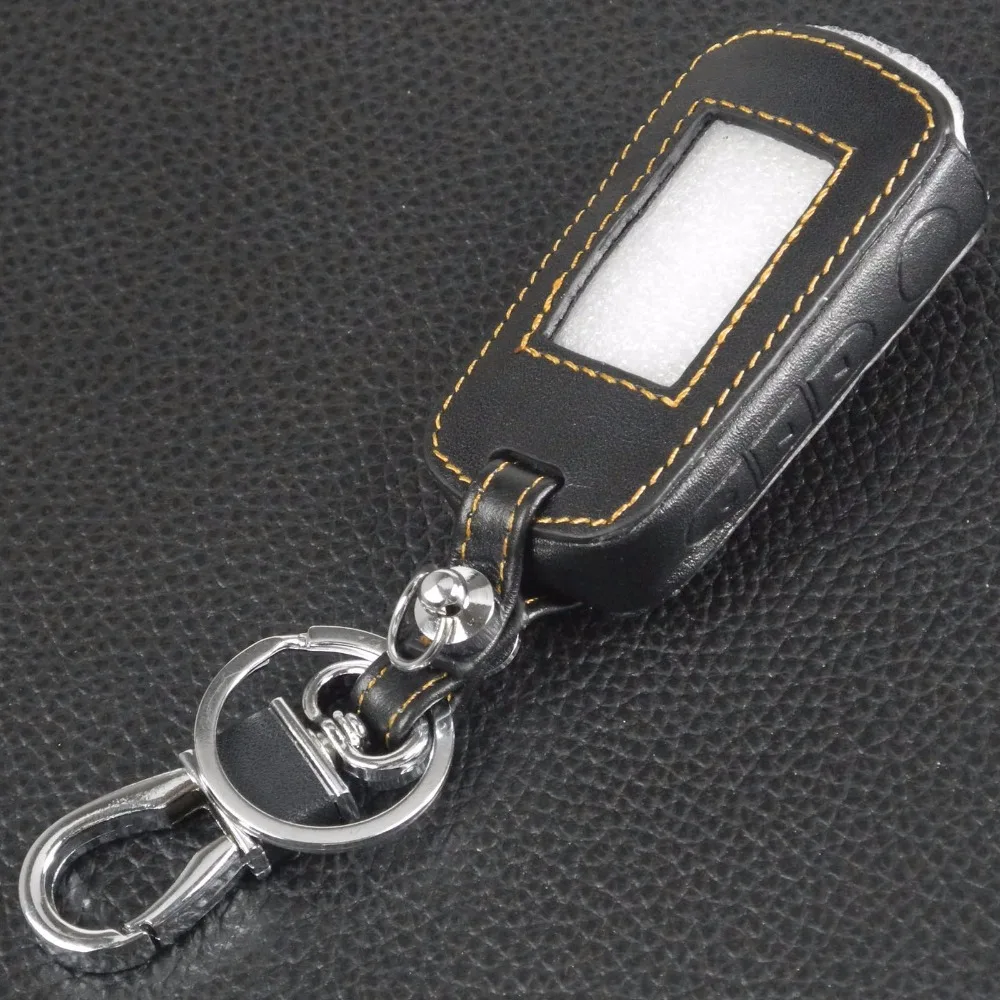jingyuqin New A92 Leather Key Case for Starline A94 V62 A62 A64 Two Way Car Alarm LCD Remote Control Keychain Fob Cover | Автомобили и