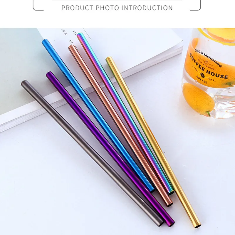 4 шт. 304 нержавеющая сталь набор соломы пищевой цвет металла молочный чай питьевой