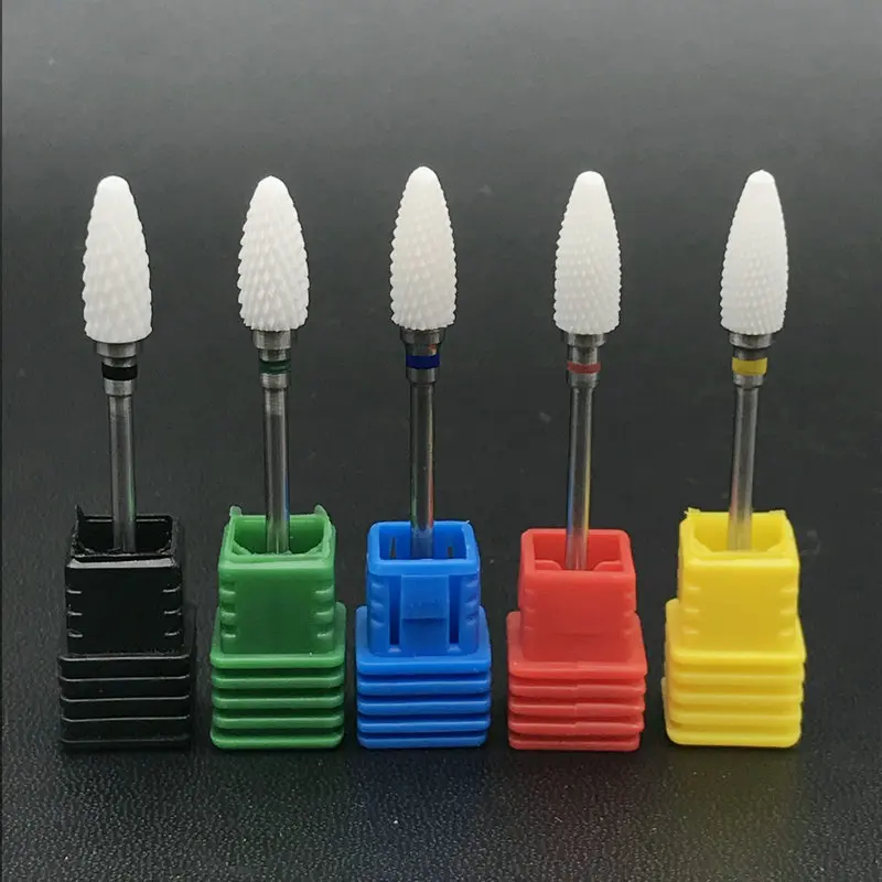 1pc Ceramic Nail Drill Bit & Zirconia Ceramic Nail Art Tools Electric Manicure Cutter Nail Dental Burs