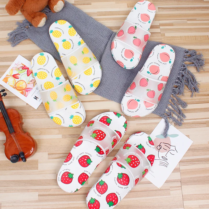 Милые летние тапочки Нескользящие домашние шлепанцы для дома Женские ванной