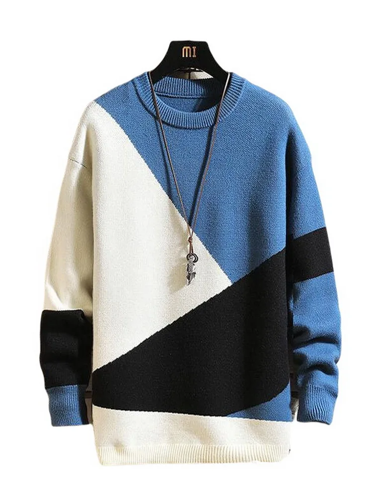 

Oversized Men's Pullovers Sweater Autumn New Fashion Sweater Men Round Neck knitted Sweater size M - 7XL