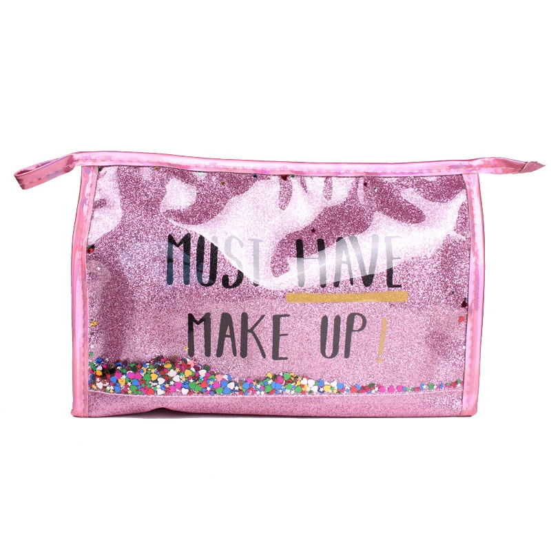 Косметичка с пайетками Musi портативный прозрачный дорожный органайзер для