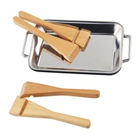 stainless steel cheese board salad butter cheese serving plate fried butter cheese wooden shovel cheese serving plate