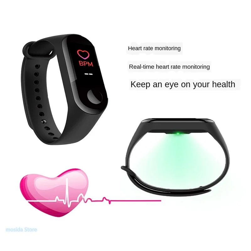 

10pcs New color screen smart bracelet heart rate blood pressure exercise pedometer Bluetooth smart sports bracelet