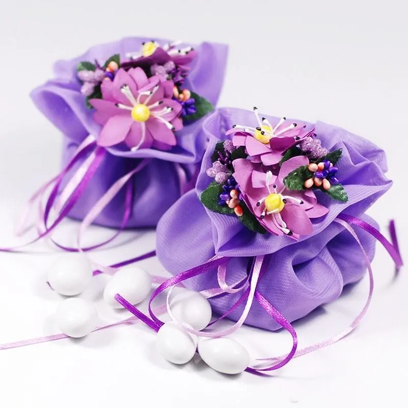 100 шт./лот двойные Сатиновые свадебные сумки конфетный мешочек Подарочная сумка