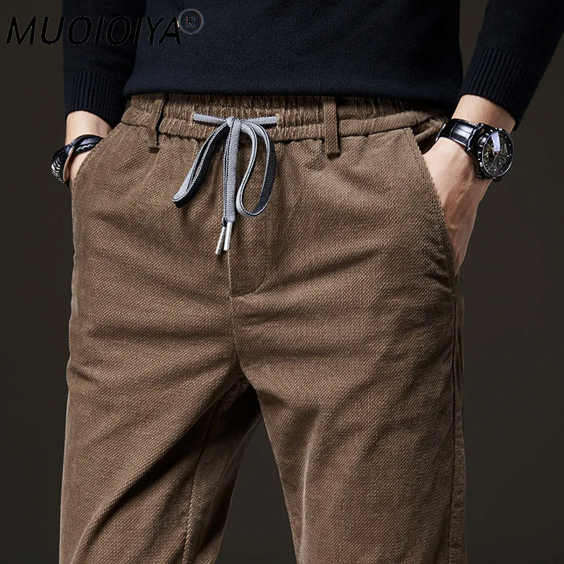 

Брюки с эластичным поясом, прямые облегающие повседневные мужские брюки, одежда, вельветовые брюки для мужчин, весна 2022