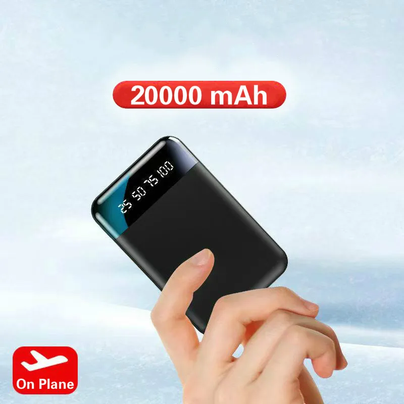 Портативное зарядное устройство 20000 мАч с двумя USB портами внешний мини