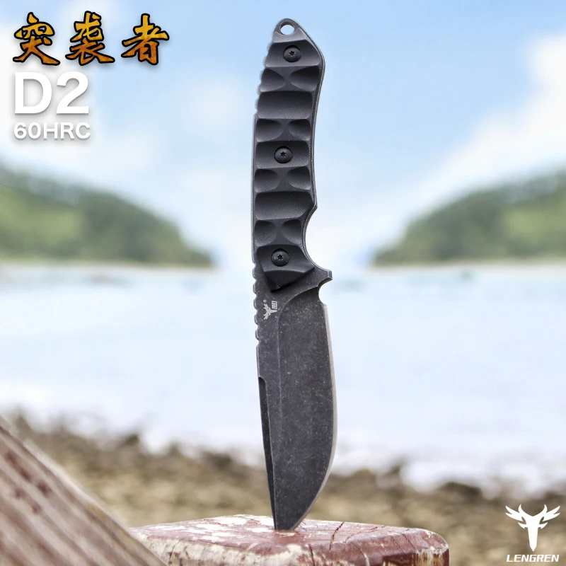 Тактический нож LENGREN D2steel охотничий с фиксированным лезвием G10|Ножи| |