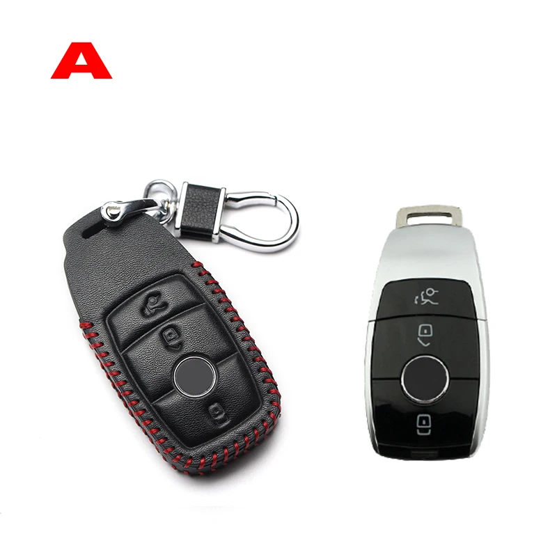 C Red line Чехол для автомобильных ключей, защитный чехол для Mercedes Benz W202 W203 W204 AMG W210 W211 C S E class W212 W176 GLA - Название цвета: C Red line